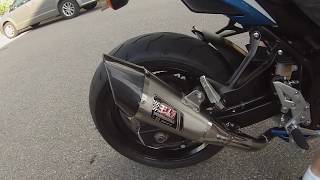 Yoshimura R-11 Slip on Install and Flyby... 2015 Suzuki GSX-S750