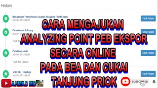 CARA MENGAJUKAN ANALYZING POINT PEB EKSPOR SECARA ONLINE PADA BEA CUKAI