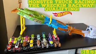 HOT WHEELS MONSTER TRUCK WRECKIN RACEWAY | QUALIFYING | THE MOST UNPREDICTABLE TRACK YET!