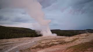 Yellowstone Old Faithful at Sunset