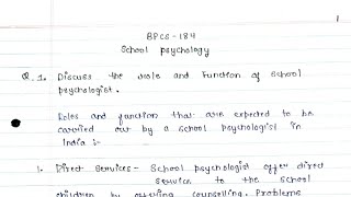 BPCS 184 Solved handwritten assignment 2023-2024 | BPCS 184 solved assignment in english 2023-2024 |