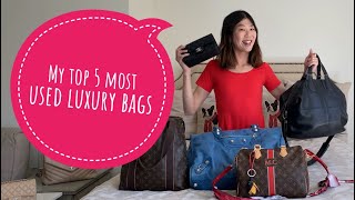 My TOP 5 most used luxury bags! LV! Chanel! Balenciaga! Givenchy! Why I love them. Wear & Tear