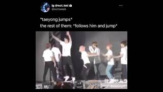 taeyong jumps and the member follows him jump