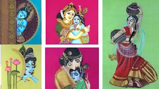 14 Krishna Paintings l A Quick Look at My Work 2023 l Traditional and Trending Blouse Painting Ideas