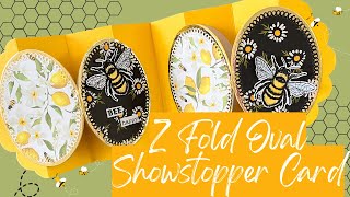 Super Fun Z Fold Oval Showstopper Card | Alina Crafts #cards #cardmaking #papercraft #alinacraft