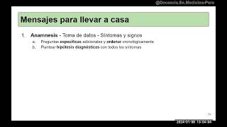 Planteamiento de diagnósticos diferenciales: Anamnesis