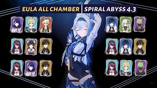 [Genshin Impact] | Eula Multi Variant - Spiral Abyss 4.3 | All Chamber - Floor 12 (9★)