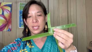 Weaving a Windmill from coconut leaves