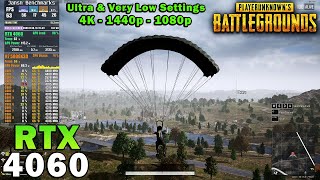 PUBG | RTX 4060 | Ryzen 7 5800X3D | 4K - 1440p - 1080p | Ultra & Very Low Settings