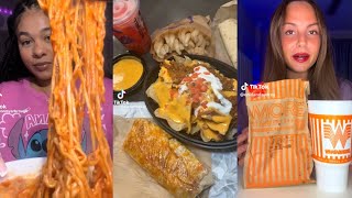 Tiktok mukbang Compilation part-72 |chessy burrito, burger and more