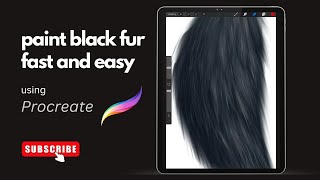 How to paint realistic black animal fur in Procreate | Beginner digital art tutorial on iPad Pro