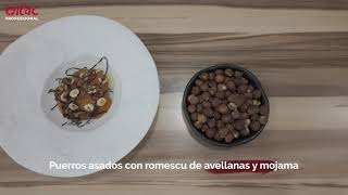 Puerros asados con romescu de AVELLANAS y mojama  - Masterclass by Germán Carrizo