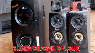 Speaker aktif multimedia bunyi gruduk-gruduk bikin telinga sakit😀