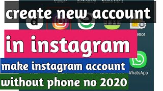 how to make instagram account without phone number 2020 | instagram par dusra account kaise banaye