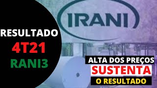 RANI3 | RESULTADO 4T21 |  ALTA NOS PREÇOS SUSTENTAM O RESULTADO