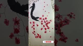 Easy Acrylic Painting Ideas | Flower Acrylic Painting With Cotton Buds | Painting Tricks With Buds