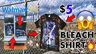 BLEACHING A $5 WALMART SHIRT @ 5AM!! @1ofakindgear | VLOG #06