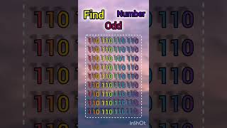 Find the odd number #subscribe #music #puzzle #shorts #short