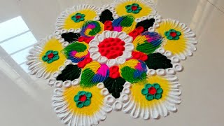 Easy Simple Rongoli/Easy Muggulu Rangoli/Easy kolam Rangoli Designs ✨