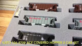 KATO 106-4700, N Scale ACF 2-bay Covered Hopper 8 Car Set