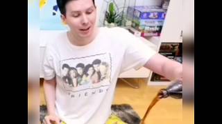 Phil pouring his drink for 2 minutes