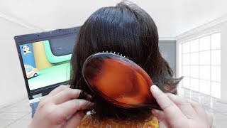 ASMR Hair Brushing (No talking only) Brushing my daughters hair. Introducing Abrish