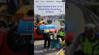 Mobilnya Terbalik, Seorang Bapak Pensiunan Alami Kecelakaan Tunggal #news #funny #car #rider #life