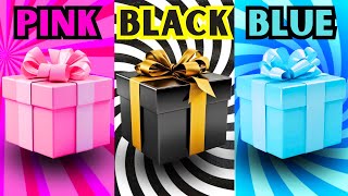 Choose your gift box 🎁💝✨️🤮|| 3 gift box challenge Blue, Black & Pink #pinkvsblue #chooseyourgift