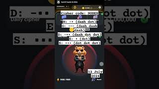 Hamster Kombat Daily Cipher Morse Code | NODES | 12 July | Friday