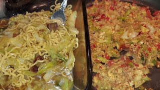 DINNER 🍽 🍜 🌙 😋 RAMEN NOODLES WITH CABBAGE 😋 YUMMYLICIOUS 👍 👌 😃