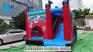 Tiktok Inflatable Bouncer Combo Party Bounce House Bouncy Castle with Slide