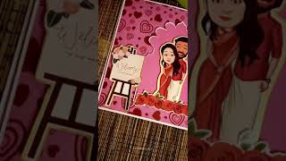 Caricature Layout for Marriage | Scrapbook | Layout Ideas for Couple Scrapbook | Anniversary | Day 4