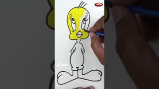 Tweety Bird Drawing | How to draw a girl Easy | Easy step by step Drawing