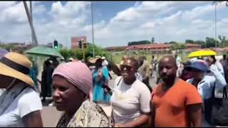 Old-age Sassa grant recipients march to the Social Development Department in Polokwane, Limpopo