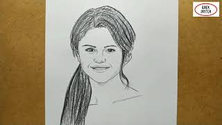 VERY EASY, how to draw selena gomez  / quick sketch