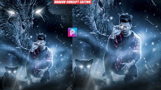 DRAGON HEAVY MANIPULATION - Photo Editing Tutorial in Picsart Step by Step in Hindi - Taukeer Editz