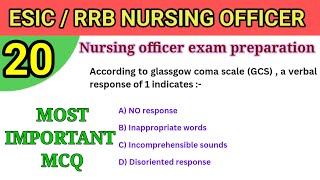 ESIC Nursing Officer Exam Preparation | Multiple Choice Question Series-20 | TARGET ESIC 2024 |