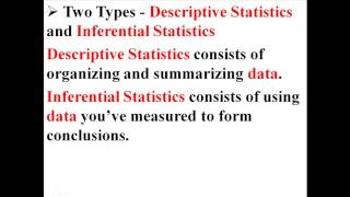 The Basics  Descriptive and Inferential Statistics