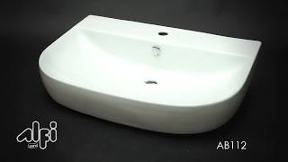 ALFI brand AB112 28" White D-Bowl Porcelain Wall Mounted Bath Sink