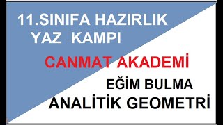 11.SINIFA HAZIRLIK  MATEMATİK YAZ KAMPI  ANALİTİK GEOMETRİ|3.ders|AÇI YAYINLARI