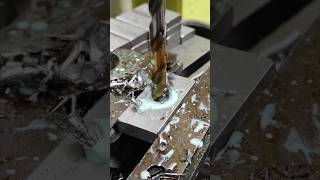 Drilling holes in stainless steel using Anchorlube 💪 #machinist #asmr #drilling #drillpress #drill