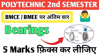 Bearing, Ball Bearing, Roller Bearing In Hindi || BMCE Polytechnic 2nd Semester |••| #bteup #bmce