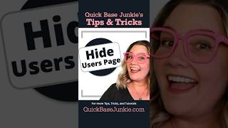 Hide Users Page in Quickbase  #quickbase #database #nocode #lowcode #quickbaseroles