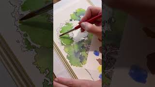 Painting a tree #watercolor #paintingideas #relaxing