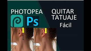 CÒMO REMOVER O QUITAR TATUAJE  - TUTORIAL PHOTOPEA - PHOTOSHOP