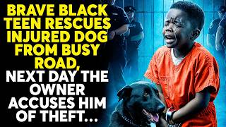 Brave Black Teen Rescues Injured Dog from Busy Road, Next Day the Owner Accuses Him of Theft…