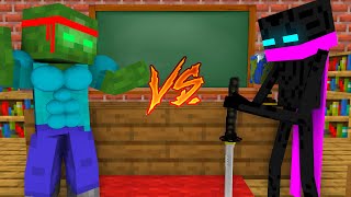 Monster School : ZOMBIE VS ENDERMAN CHALLENGE - Minecraft Animation