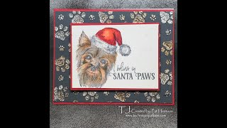 Santa Paws Card with Diamond Background