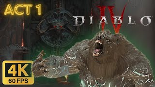 Diablo IV - Werebear & Wolves Druid Act 1 (4K60FPS No Commentary World Tier 2)