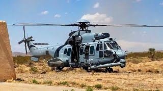 French Air Force H225M Helicopter Conducts Downed Pilot Rescue Training With USAF HH-60G Pavehawks